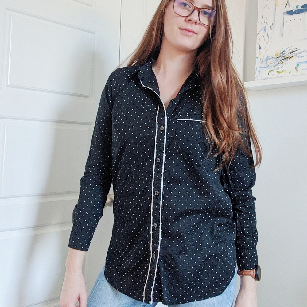 Old Navy Polka Dot the tunic shirt blue size xs